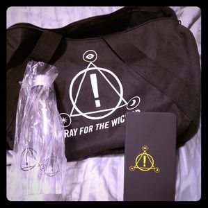 Panic at the Disco bag, H2O bottle, notebook